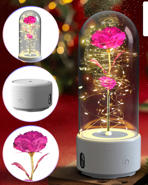 2 In 1 Rose Flowers LED Light & Bluetooth Speaker Valentine's Day Gift