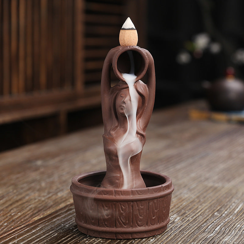 Purple Sand Backflow Smoke Aromatherapy Stove Creative Mermaid