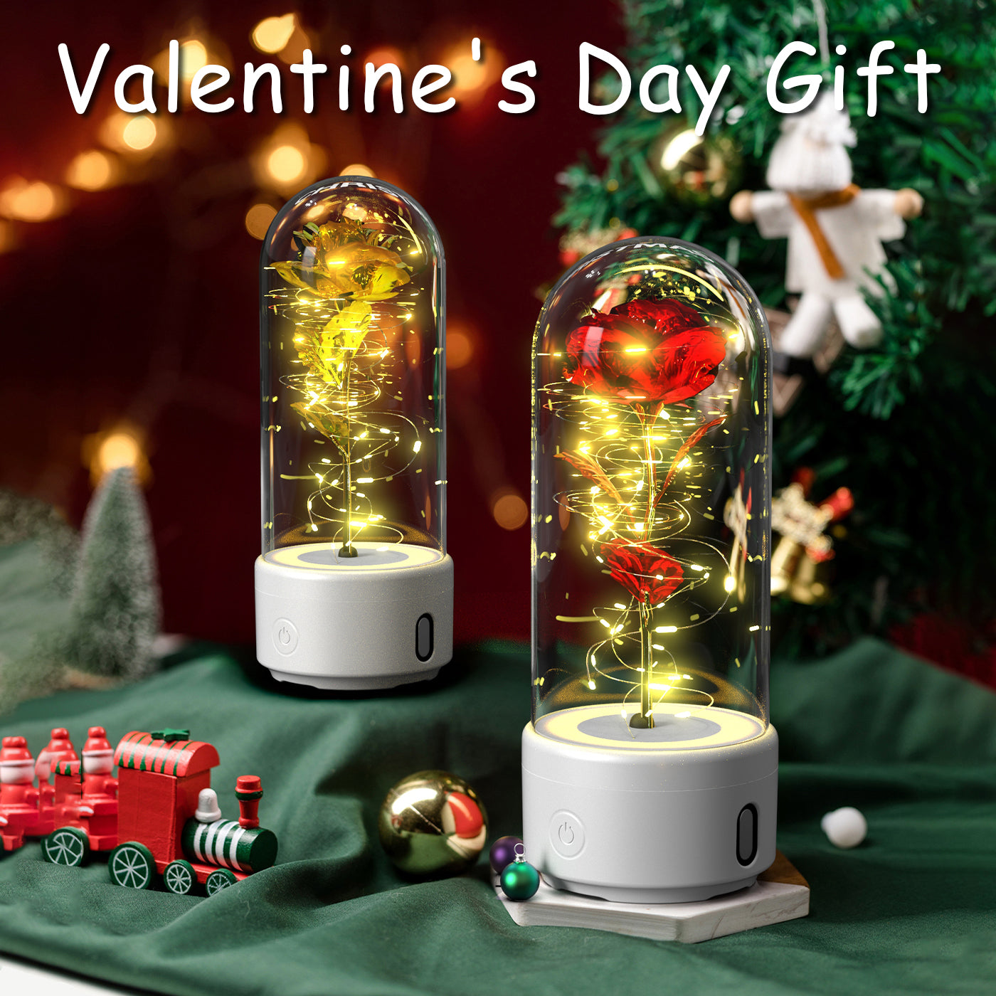 2 In 1 Rose Flowers LED Light & Bluetooth Speaker Valentine's Day Gift