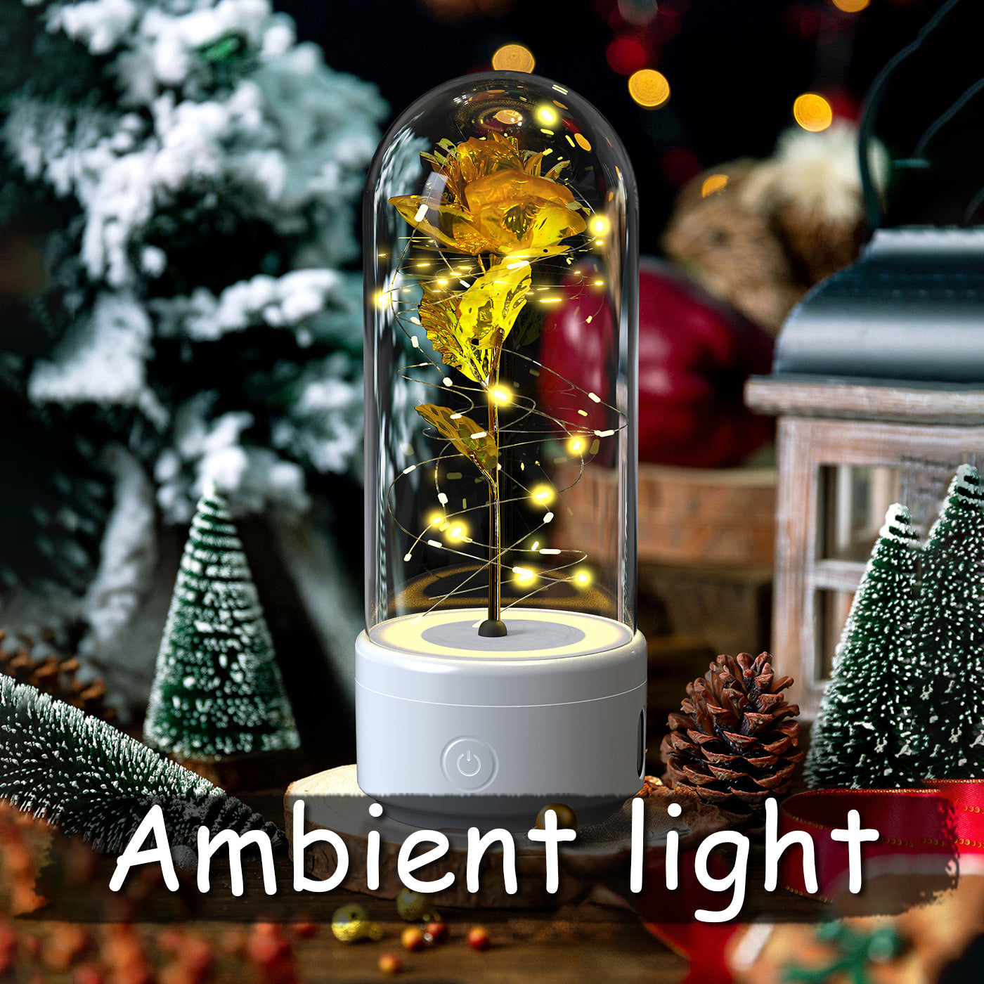 2 In 1 Rose Flowers LED Light & Bluetooth Speaker Valentine's Day Gift