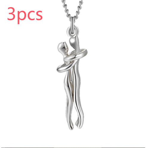 Love Hug Necklace Unisex Men Women Couple Jewelry