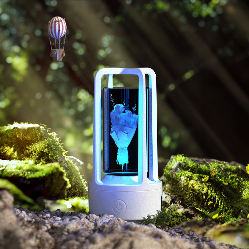 2 In 1 Audio Acrylic Crystal Lamp And Bluetooth Speaker Valentine's Day Gift