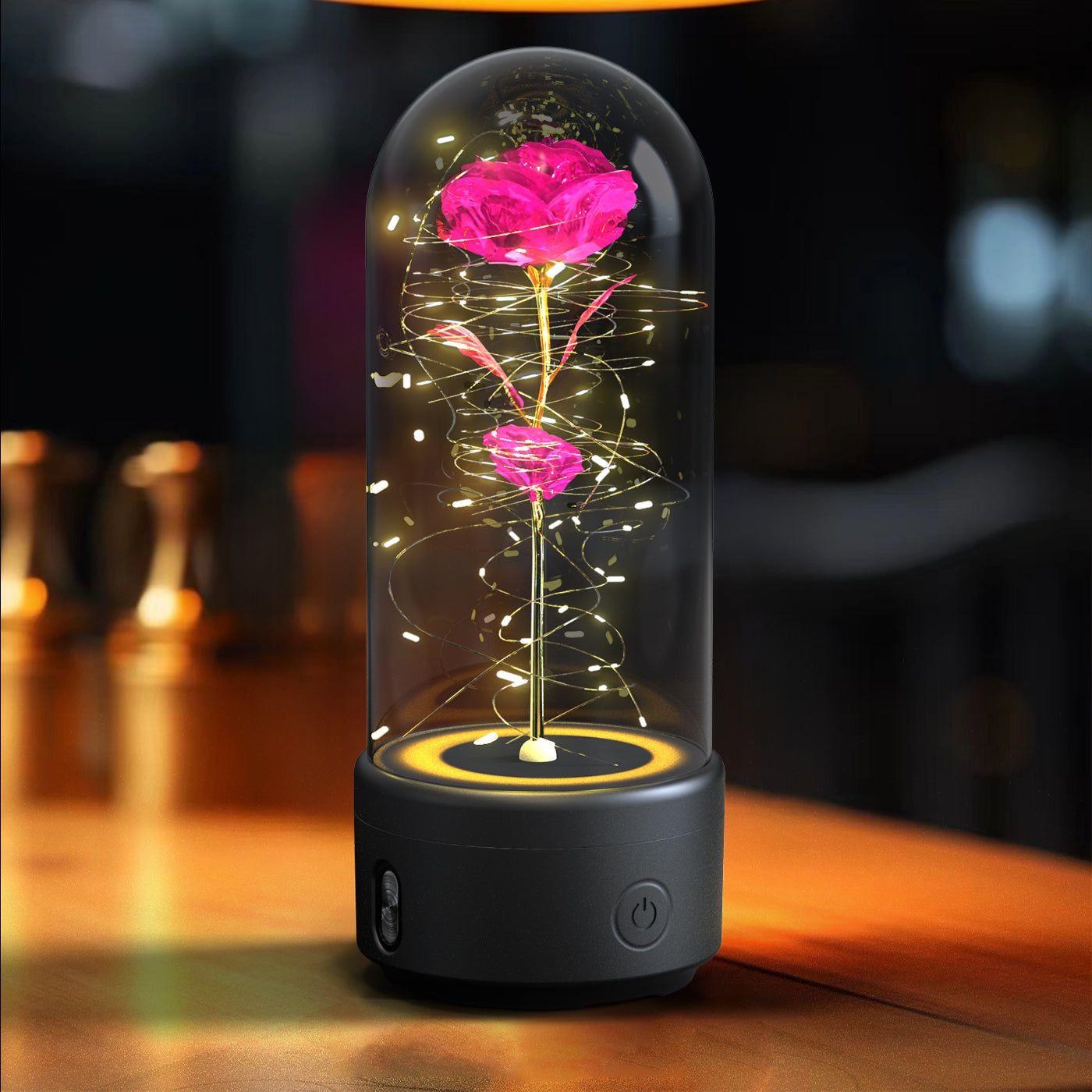 2 In 1 Rose Flowers LED Light & Bluetooth Speaker Valentine's Day Gift